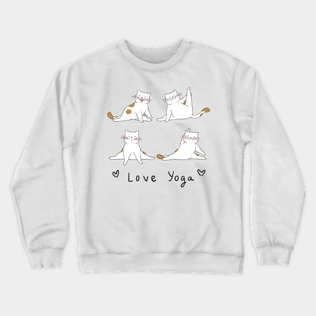 Cute Adorable funny Yoga Cats Kitty Pilates Crewneck Sweatshirt by BG Creative